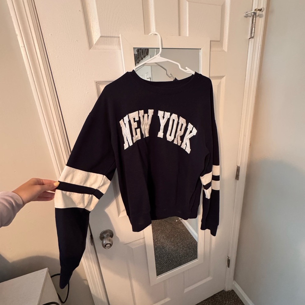 New York Navy and White Women's Top